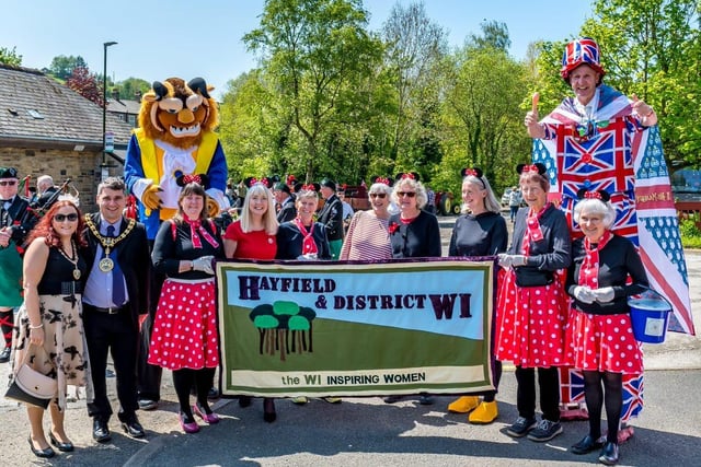 Hayfield WI dressed as Minnie Mouse to tie in with the Disney theme for the parade. Pic Anthony McKeown