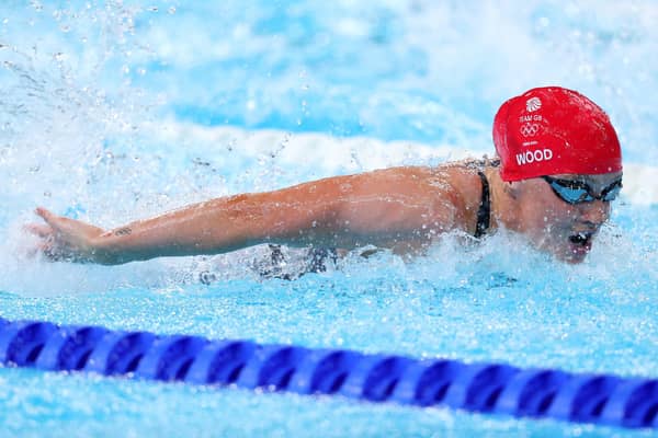 Abbie Wood competes in the Women's 200m Individual Medley semi-finals. Photo: Getty.