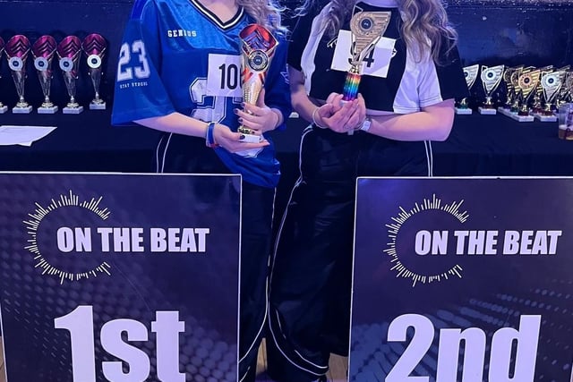 Hannah and Imi winning 1st and 2nd place