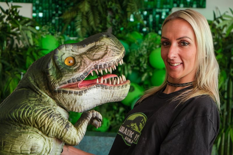 Landlady Chantelle Synyer is set to welcome customers to her dinosaur themed pub, Jurassica, on Thursday, July 1. Jurassica will offer a ticketed dinosaur-themed dining experience in the prehistoric restaurant, during which customers will get to meet animatronic T-Rex, Tricksy and Velociraptor, Blue, a replica of the dinosaur from Jurrasic World Blue; as well as casual dining in a separate bar area. Casual dining is all that is on offer until the remaining coronavirus restrictions are lifted, but Chantelle has hinted there is a chance Tricksy and Blue could make a guest appearance during Jurassica’s opening weekend.