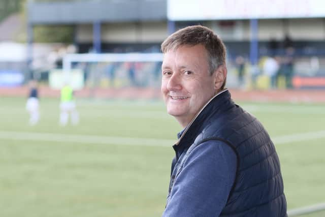 Buxton Fc v Hyde, chairman David Hopkins. Photo Jason Chadwick