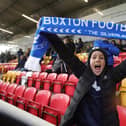 A fan celebrating a Buxton win last year during the FA Cup.