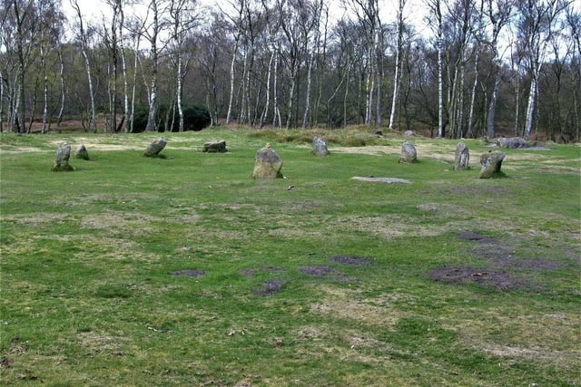 An enchanting Bronze Age stone circle located on Stanton Moor, between Matlock and Bakewell, where druids and pagans celebrate the summer solstice.