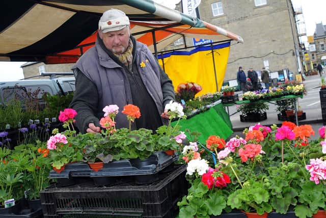Shane Hendon from Wayside Nurseries on his market stall pictured in 2017