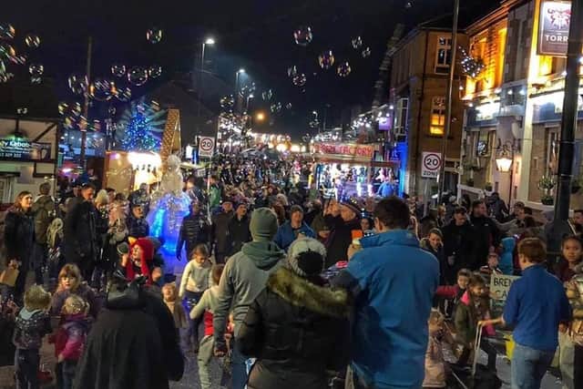 New Mills Christmas lights switch on is back after the pandemic stopped last year's event. Picture from a previous event