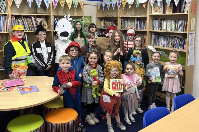 What do you get if you cross Where's Wally with Bob the Builder and Spiderman? Harpur Hill Primary School on World Book Day. Pic submitted