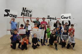 Squash juniors and coaches at New Mills Squash Court. Photo submitted