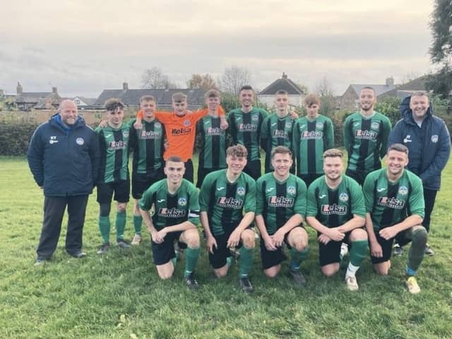 Chapel Town first team, with leading scorer Lewis Coates second from the left on the back row.