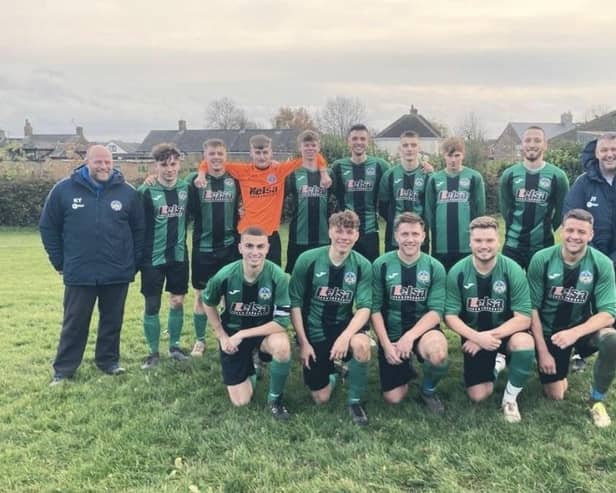 Chapel Town first team, with leading scorer Lewis Coates second from the left on the back row.