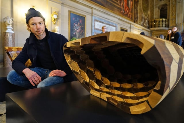 Dutch artist Joris Laarman with his artwork, which makes use of cutting edge design and production technologies.