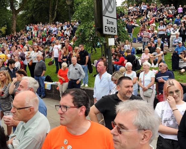 Safety concerns have been raised as authorities will be reopening the roads after Buxton Carnival Parade at 4pm when there will still be thousands of people in town. A photo from a previous carnival showing just how busy the town gets. Photo Anne Shelley