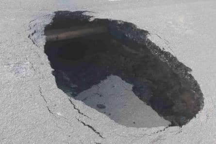 It has been 16 days since the sinkhole first appeared. Credit: DCC