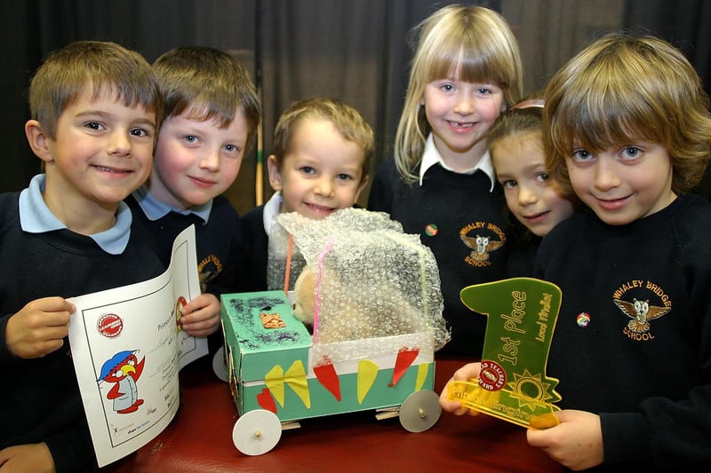 Whaley Bridge Primary School were county winners of the year one primary engineer challenge. Rudi Bowen, Max Bailey, James Dickinson, Anya Nevett, Izzy Arthur and Alfie Atticus-Adey-McGuire are pictured.