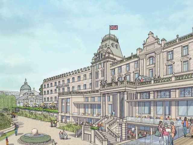 An artist's impression of the planned conversion of Derbyshire County Council's County Hall HQ in Matlock into a hotel