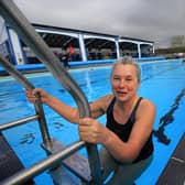 Hathersage outdoor pool reopened today after months of lockdown. Pictured is Deborah Wright. Picture: Chris Etchells