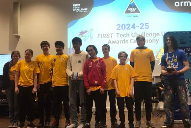High Peak Youth Robotics receiving their awards