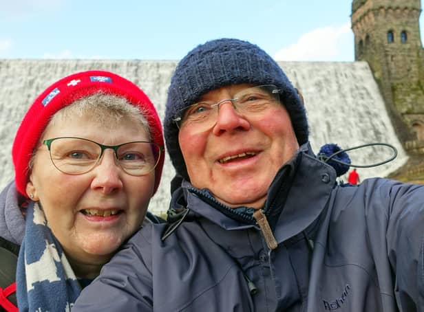 Keith and Kate by Derwent Dam in 2018.