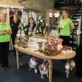 Sally Mosley, Jenny Hanshaw, Sharon Mosley, Sue Beswick and Peak District National Park Authority chief executive Sarah Fowler at the reopening of Bakewell Visitor Centre. Photo by Tom Marshall.