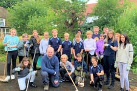 Some of the Year 7 Changemakers doing a spot of gardening