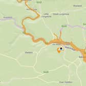 The flood alert in place along the River Wye in Derbyshire