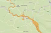 The flood alert in place along the River Wye in Derbyshire