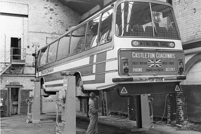 Castleton Coaches' workshops in the early 1980s.