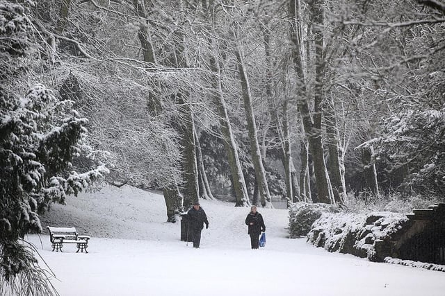 Heavy snow grips Buxton on December 16, 2011.
