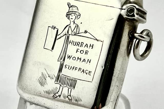 The decorative suffragette piece which will be on sale at the 58th annual Buxton Antiques Fair. Photo contributed