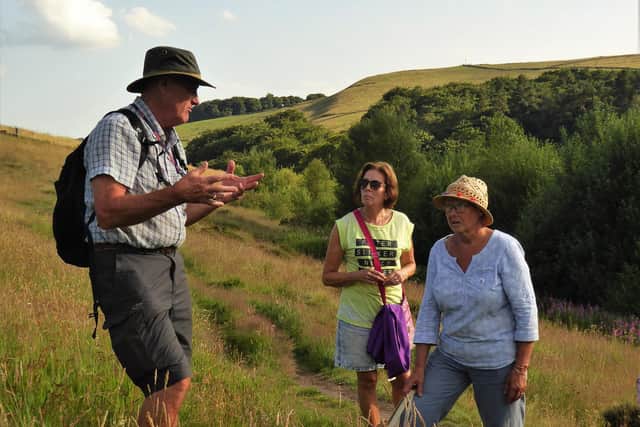 Steve Orridge explains about Lightwood’s bumblebee habitat to Sue Mellor of FoBS and bee-hunter Janet.