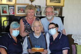 Norman with his family and carers celebrating his 104th birthday. Picture submitted