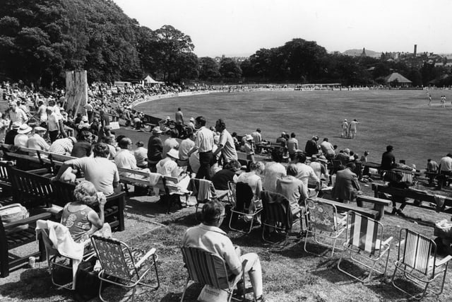 County Cricket at the Parks in Buxton in the 1980s.