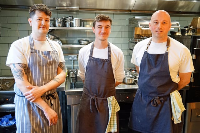 Luke added: “One by one, the classics kind of dropped off the menu, and we became the seasonal gastropub that we are today. It’s lovely to have that national recognition.”
Matt Fearnley, Luke Payne and Pedrow Rolin are pictured here.