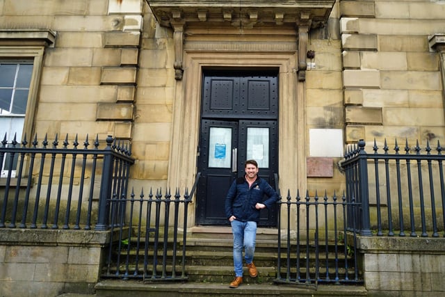 Rob Hattersley, owner and managing director of Longbow Bar and Restaurants, outside the old Royal Bank of Scotland building in Bakewell. His career in hospitality started at the age of 14 when his parents ran Aitch's Wine Bar and Bistro in the town.