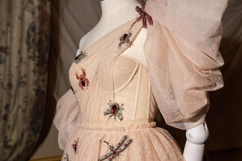 Elaborately jewelled bodice and skirt.