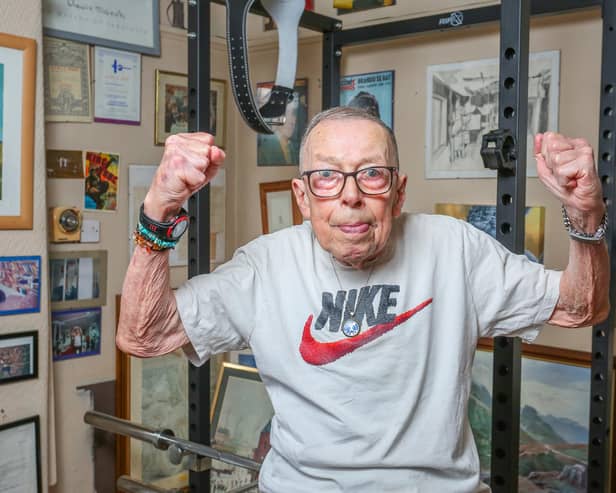 Brian Winslow in his home gym.