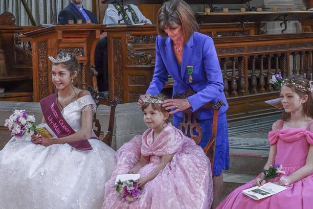 The crowning of the Queen and royal retinue took place in St John's Church. Picture Roger Beverley