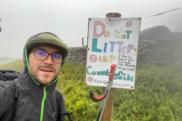 Luke Cook has raised nearly £3,000 for the Kinder Mountain Rescue Team through a litter pick.