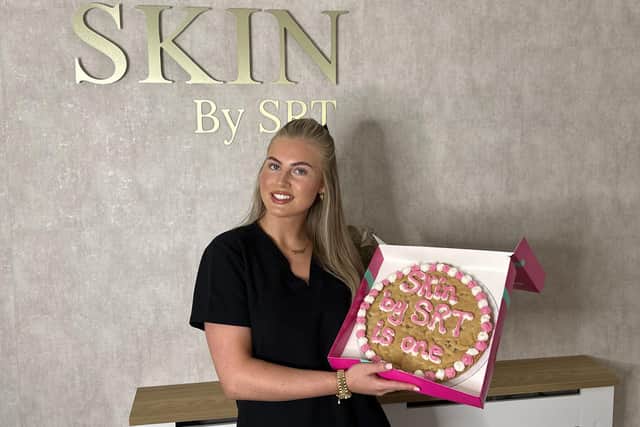 Shannon celebrating one year of Skin by SRT. Photo submitted