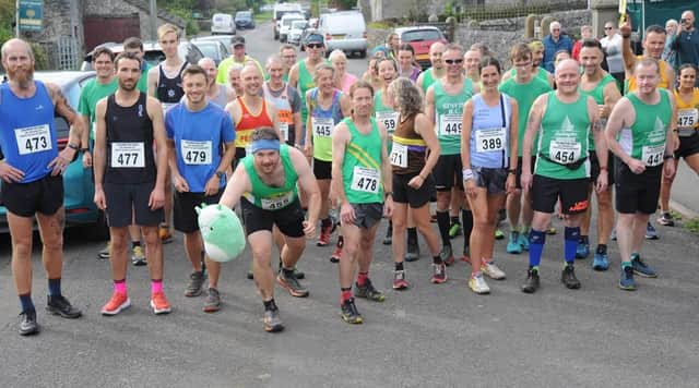 Runners at the start line of the Chelmorton Chase. Photo Chelmorton Chase