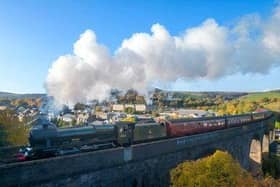 Glyn Redfern's picture of the Buxton Spa Express passing over the town's viaduct.