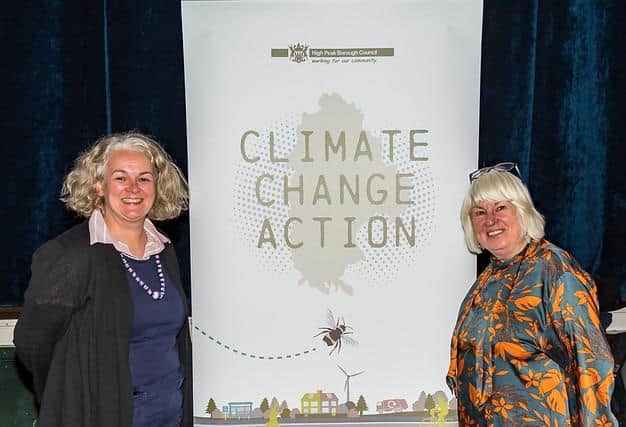 High Peak Borough Council’s climate change and biodiversity officer Gillian Wright, left, and Councillor Jean Todd at the event.