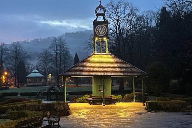 Steven Greenhough was in the right place in Matlock's Hall Leys Park to snap the clock tower in the early morning light.