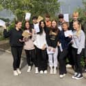 Big smiles from Chapel-en-le-Frith High School students on GCSE results day. Pic Chapel High