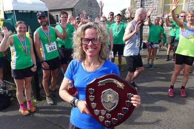 Helen Elmore Dark Peak first lady, awarded the Windross memorial ladies challenge shield. Photo Chelmorton Chase