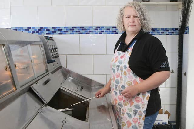 Cheryl Easter of High Hill Fish and Chips says customers are changing their orders and buying cheaper items of the menu as they feel the pinch too.