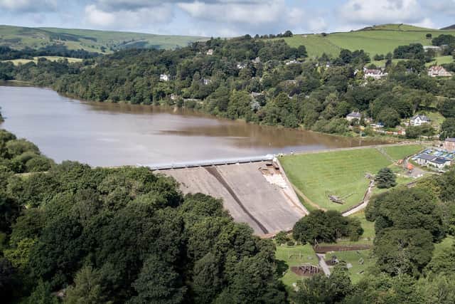Drone images show the damage to the dam and empty streets of Whaley Bridge  in August 2019.