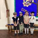 Pupils dressed up in wartime clothing