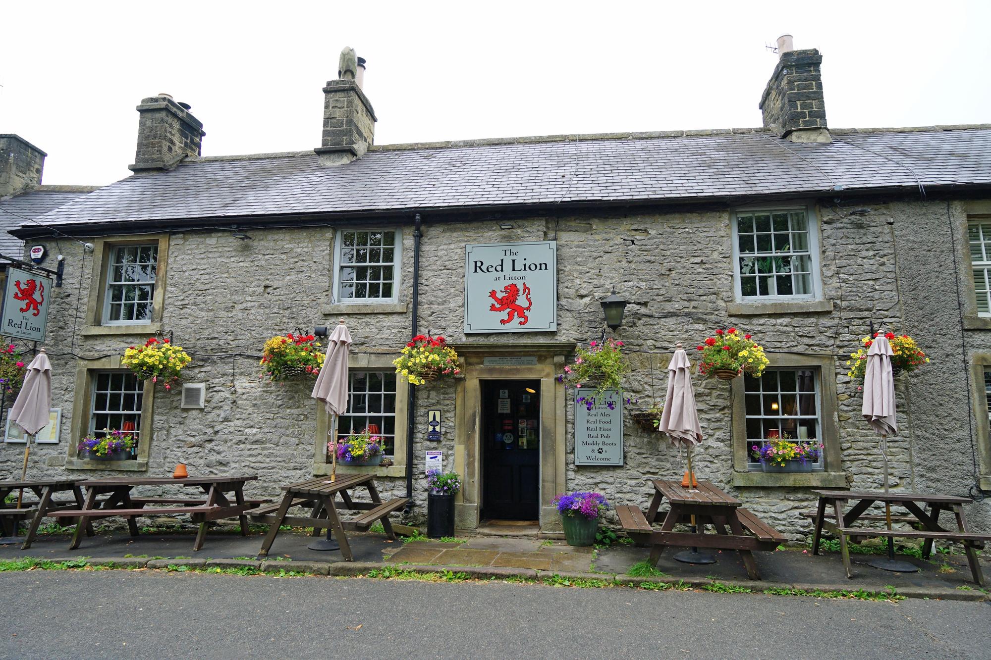 The Red Lion at Litton is an 18th century Peak District pub - popular for its steak and ale pies.