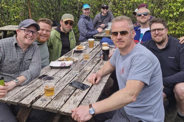 Pints with pals at the Old Nag's Head beer festvial. Photo submitted