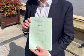 High Peak MP Jon Pearce with the bill to save British Steel. Photo submitted